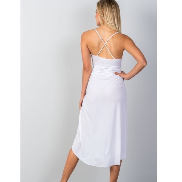 Hi-Low White Summer Dress - Picture 2 of 2